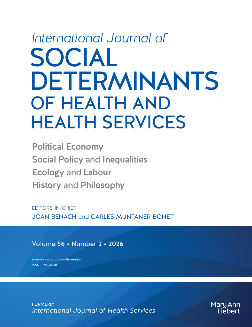 International Journal of Social Determinants of Health and Health Services journal cover